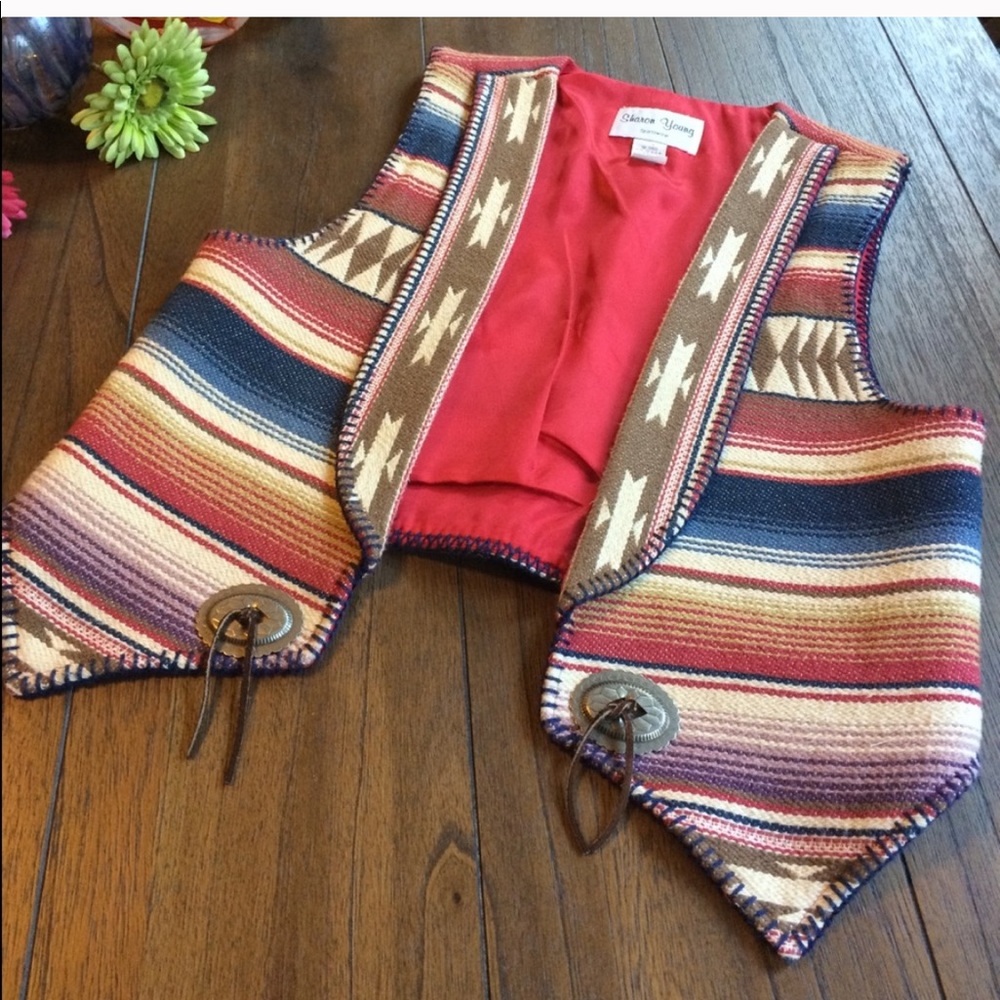 Sharon Young Western Blanket Vest